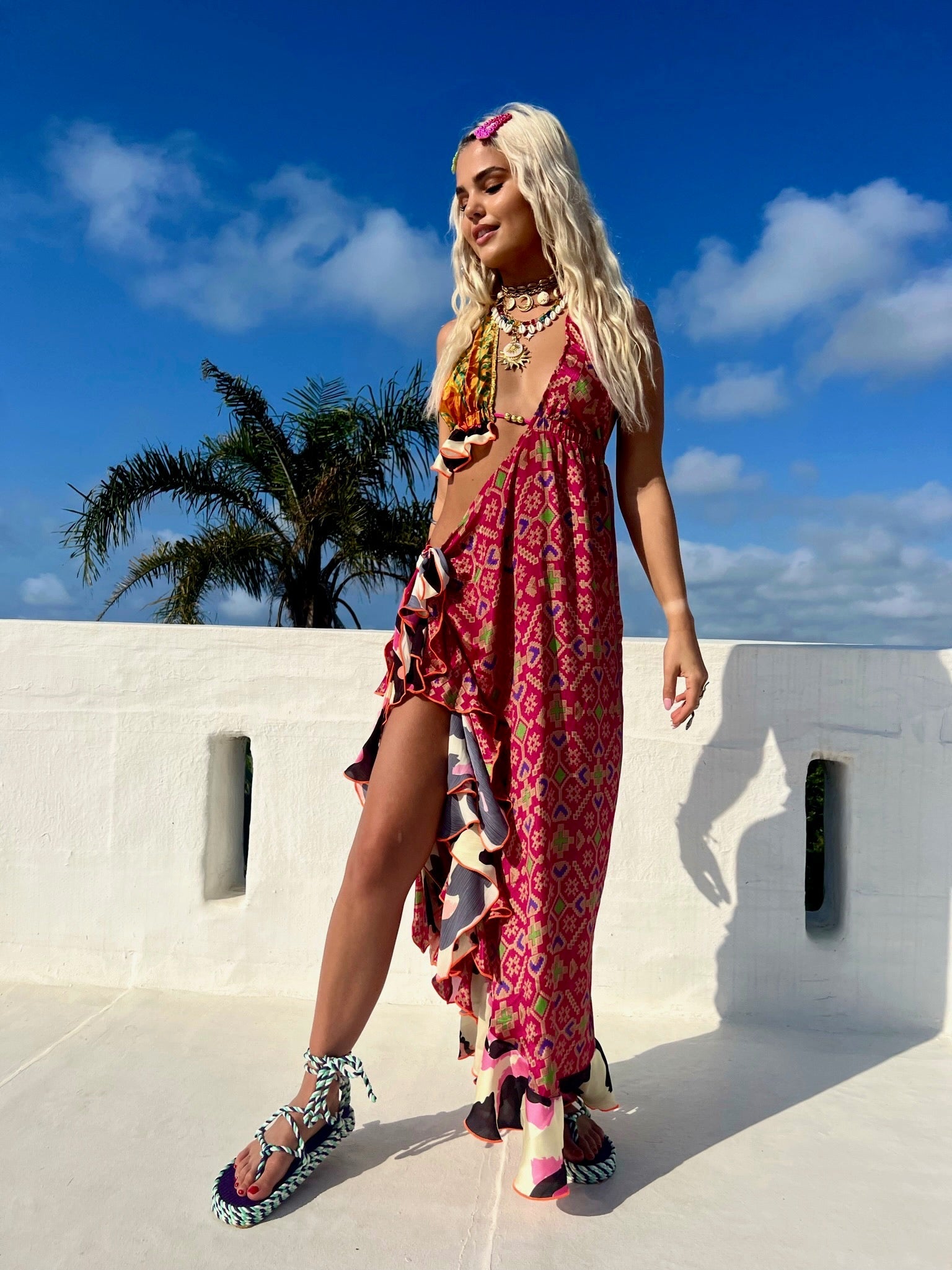 fifi maxi dress ALICE + OLIVIA Fifi Leaf Maxi Dress